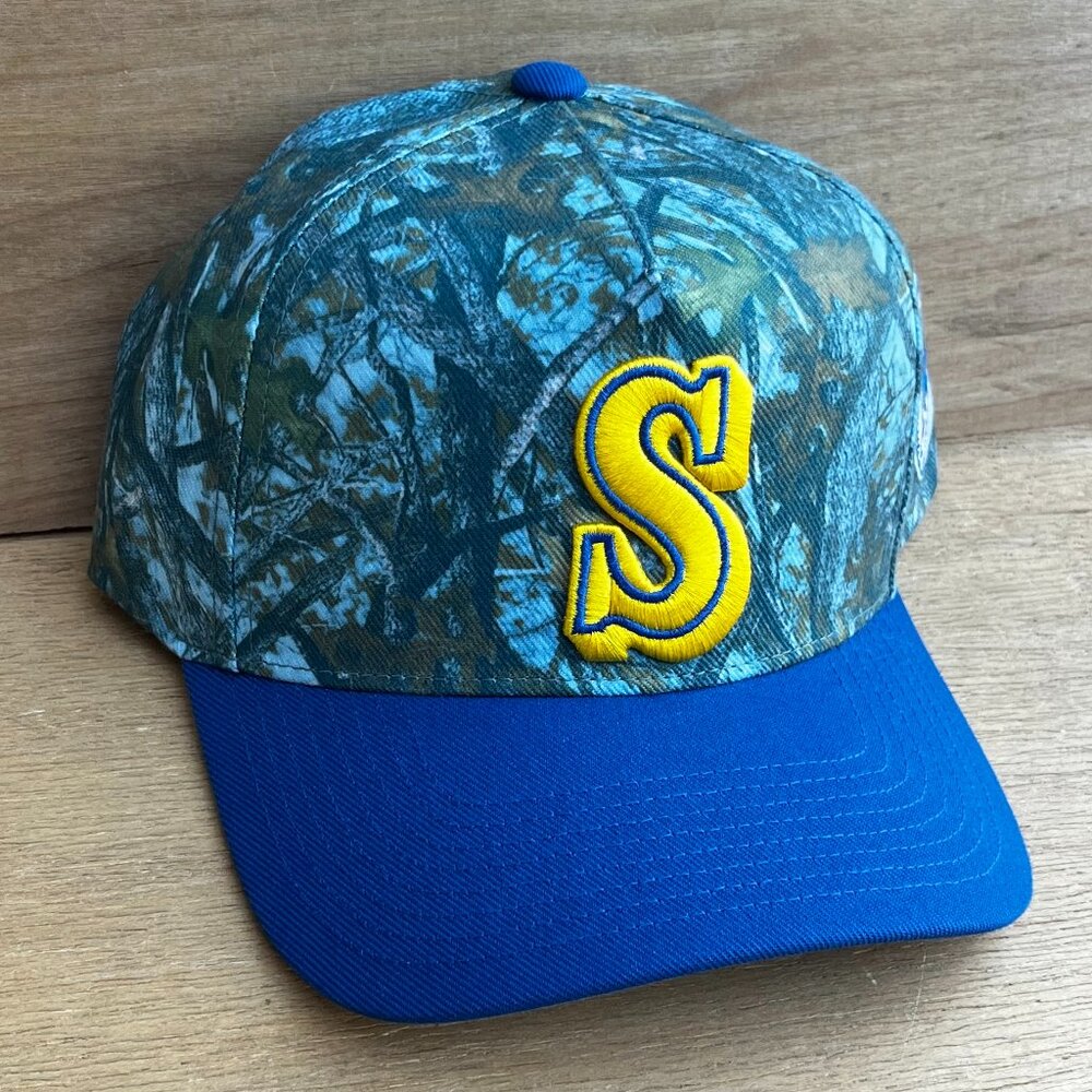 MITCHELL & NESS MLB SEATTLE MARINERS CAMO PRO PINCH SNAPBACK HAT NEW